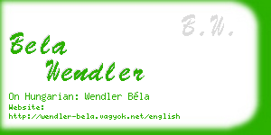 bela wendler business card